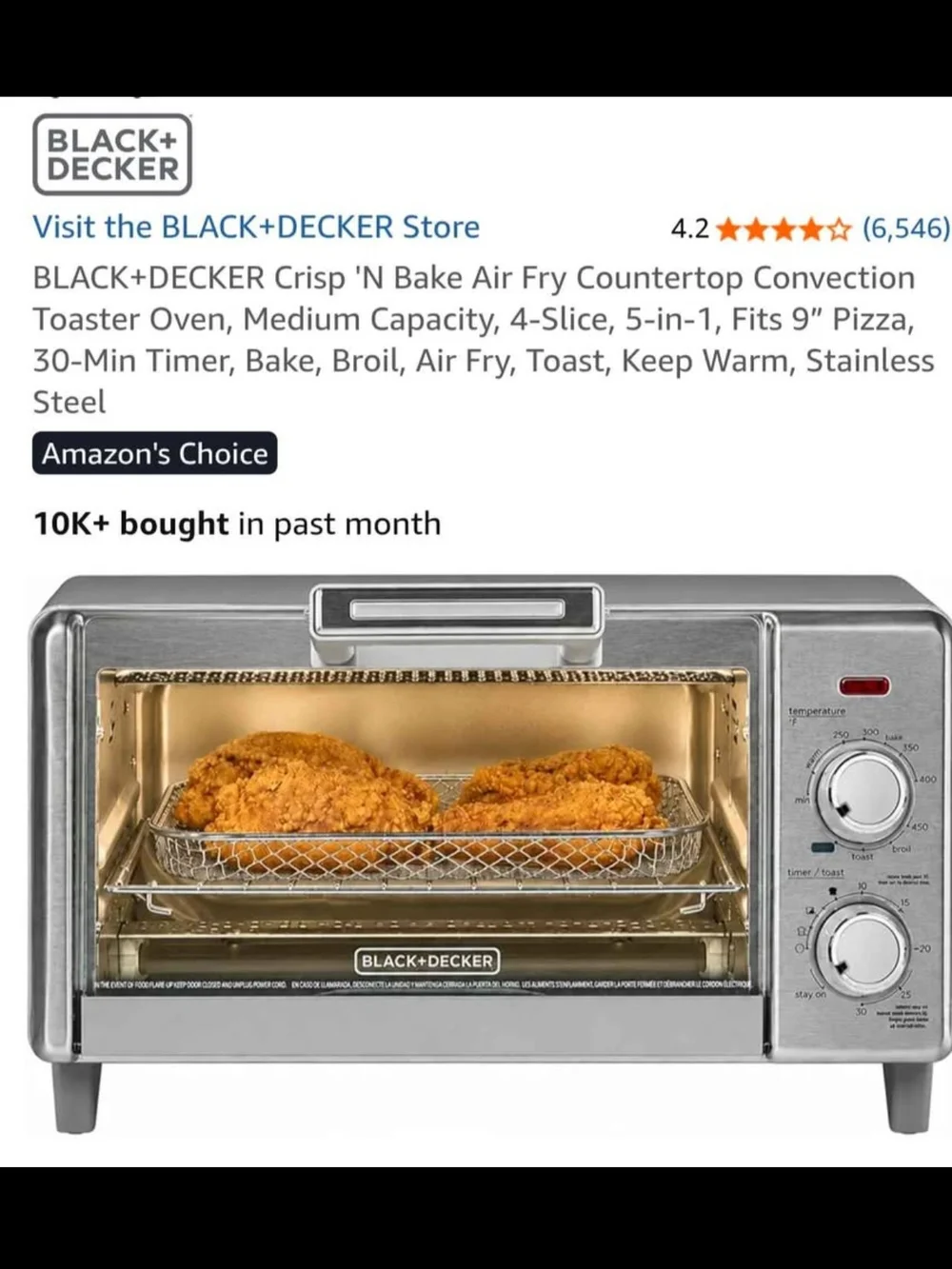 BLACK+DECKER Stainless Steel Air Fry Toaster Oven - Silver